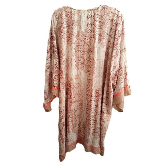 Pink Snake Print Kimono Cardigan - Picture 2 of 3